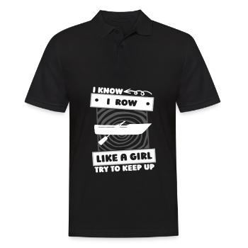Rowing Girls - Men's Polo Shirt - black - Front - Kai (181cm)