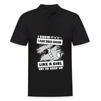 Table football foosball girls - Men's Polo Shirt - black - Front - Kai (181cm)