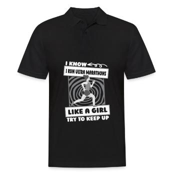 Ultramarathon Girls - Men's Polo Shirt - black - Front - Kai (181cm)