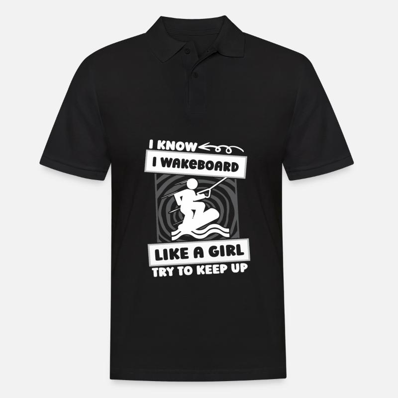 Wakeboard Wakeboarder Mädchen - Männer Poloshirt - Schwarz