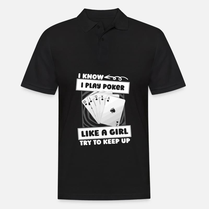 Poker Mädchen - Männer Poloshirt - Schwarz
