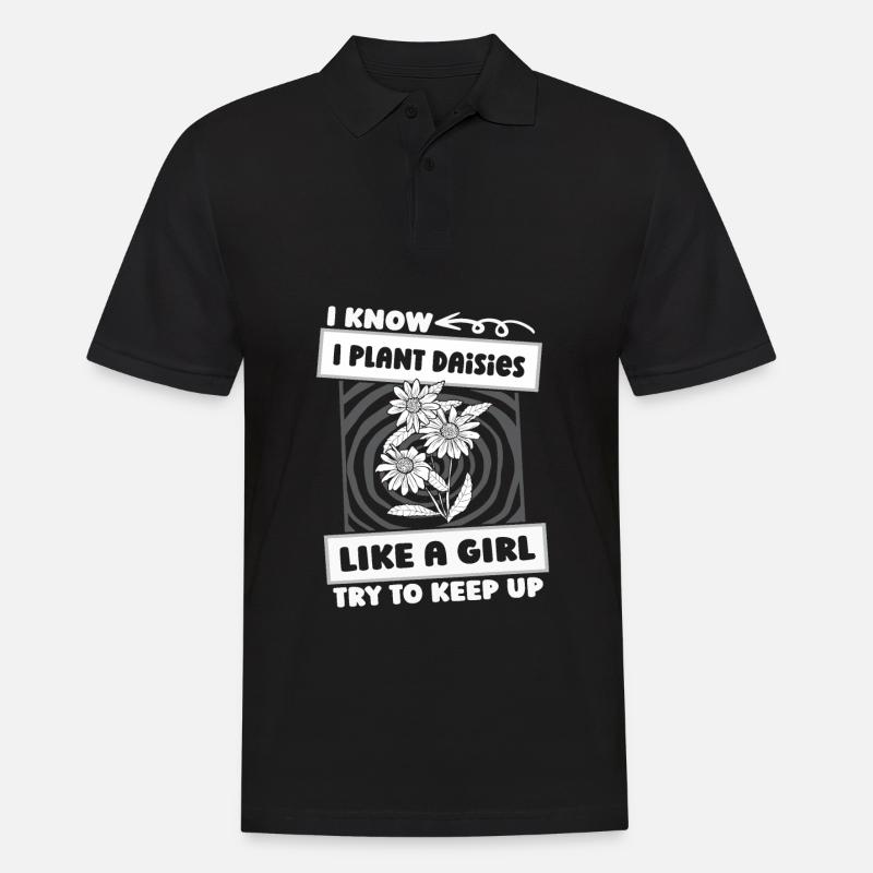 Gänseblume Gänseblümchen Mädchen - Männer Poloshirt - Schwarz
