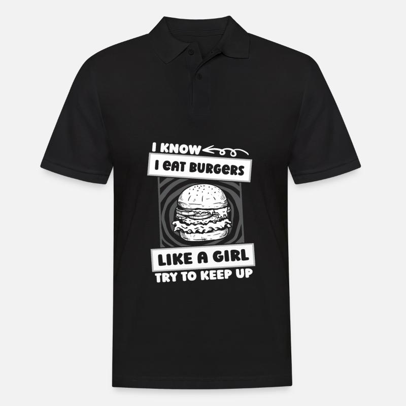 Burger Hamburger Mädchen - Männer Poloshirt - Schwarz