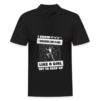 Bouldern Bouldering Mädchen - Männer Poloshirt - Schwarz - Vorne - Kai (181cm)