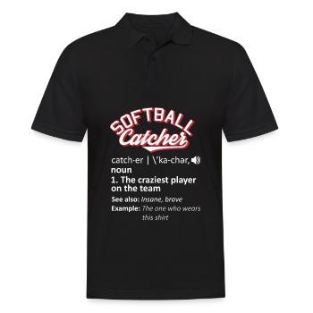 Softball Humor - Men's Polo Shirt - black - Front - Kai (181cm)
