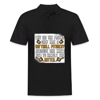Softball Witzig - Männer Poloshirt - Schwarz - Vorne - Kai (181cm)