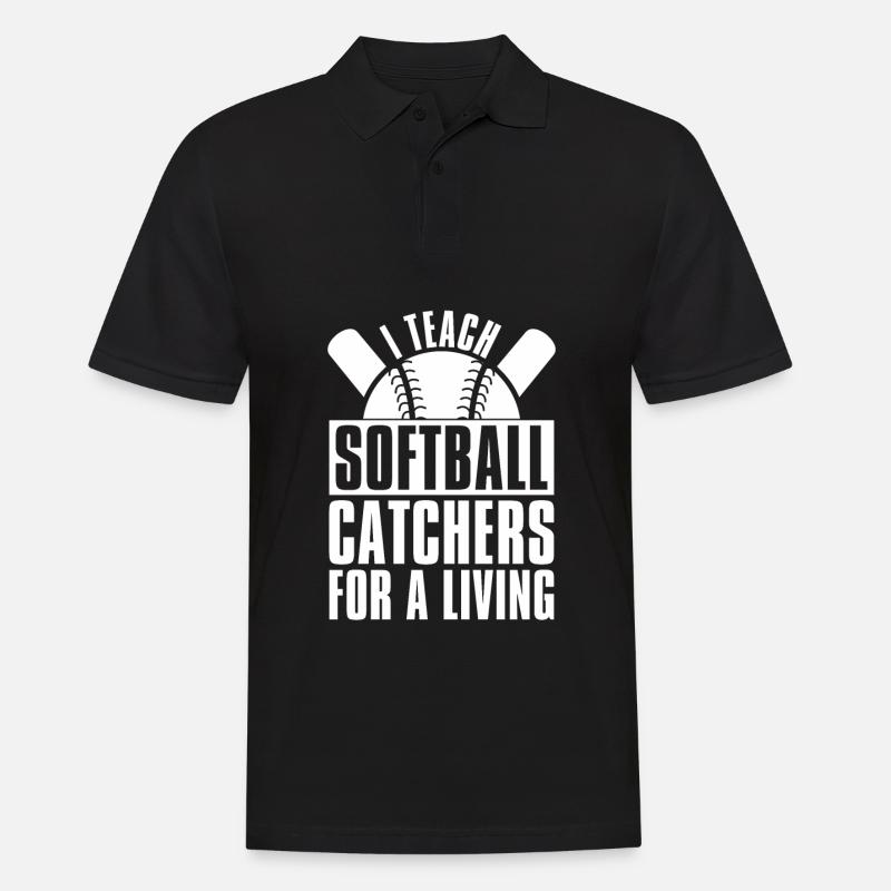 Softball Fänger - Männer Poloshirt - Schwarz