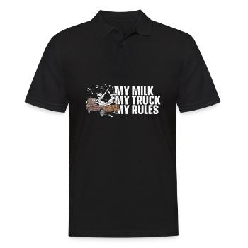 Cow Milk Funny Milk Wagon - Men's Polo Shirt - black - Front - Kai (181cm)