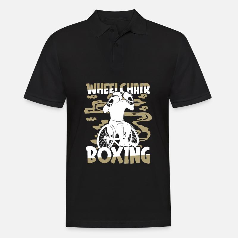 Boxen Boxer Rollstuhl - Männer Poloshirt - Schwarz