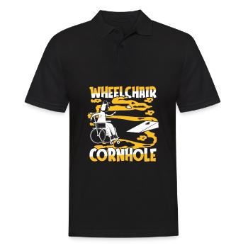 Cornhole Blind Hole Game Fauteuil roulant - Polo Homme - noir - Devant - Kai (181cm)