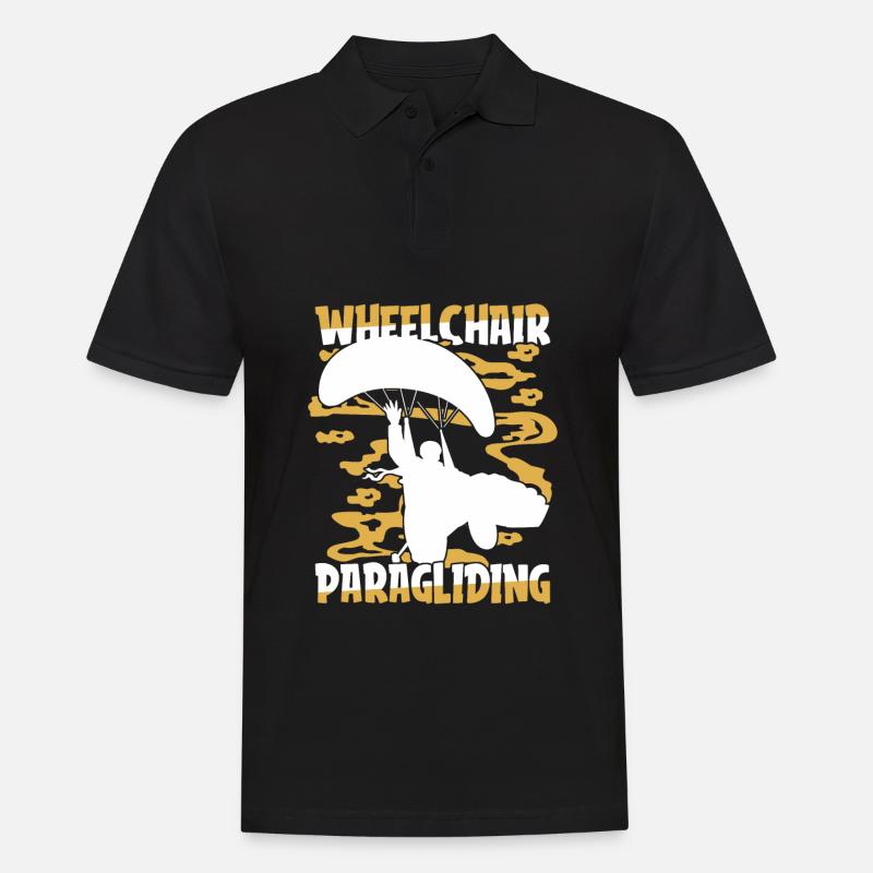 Paragleiter Paragleiten Rollstuhl - Männer Poloshirt - Schwarz