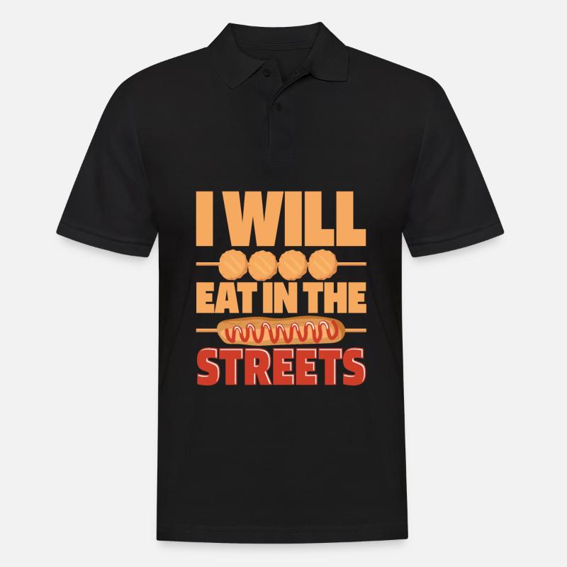 Straßenessen Corndog - Männer Poloshirt - Schwarz