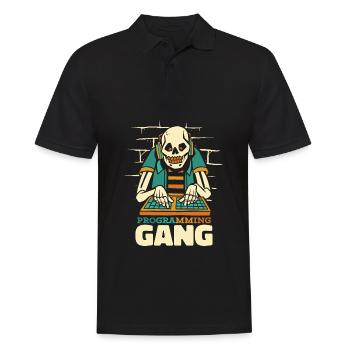 Entwickler Coder Programmierer Skelett - Männer Poloshirt - Schwarz - Vorne - Kai (181cm)