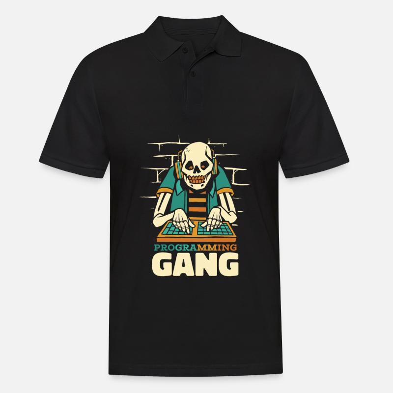 Entwickler Coder Programmierer Skelett - Männer Poloshirt - Schwarz