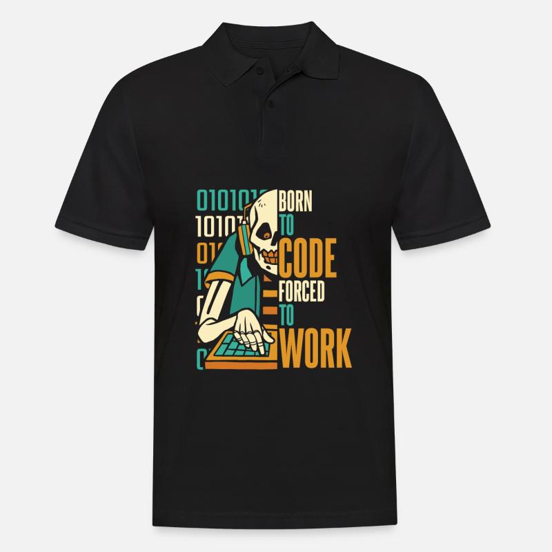 Entwickler Coder Programmierer Schädel - Männer Poloshirt - Schwarz