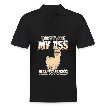 Alpaka Humor - Männer Poloshirt - Schwarz - Vorne - Kai (181cm)