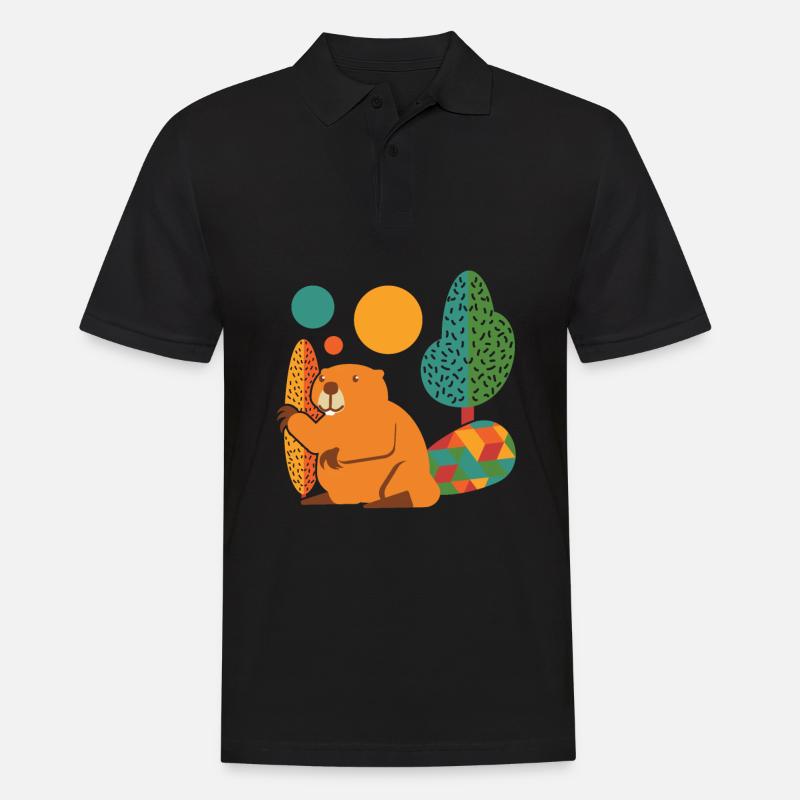Biber Bunt - Männer Poloshirt - Schwarz