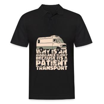 Notruf Leitstelle Einsatzzentrale Ambulanz - Männer Poloshirt - Schwarz - Vorne - Kai (181cm)