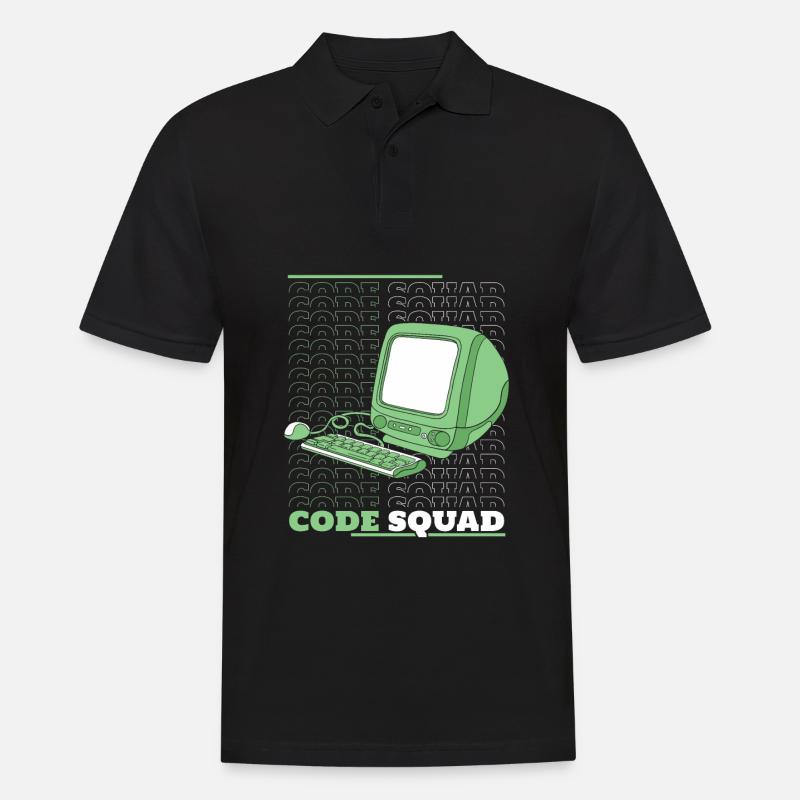 Entwickler Coder Programmierer Rechner - Männer Poloshirt - Schwarz