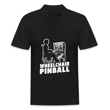 Pinball Rollstuhl - Männer Poloshirt - Schwarz - Vorne - Kai (181cm)