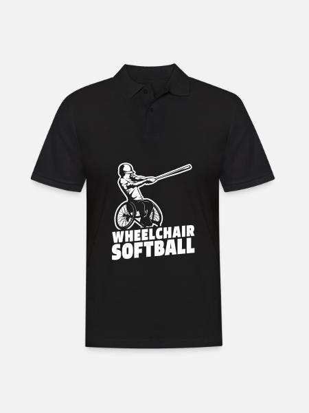 Softball Rollstuhl - Männer Poloshirt - Schwarz