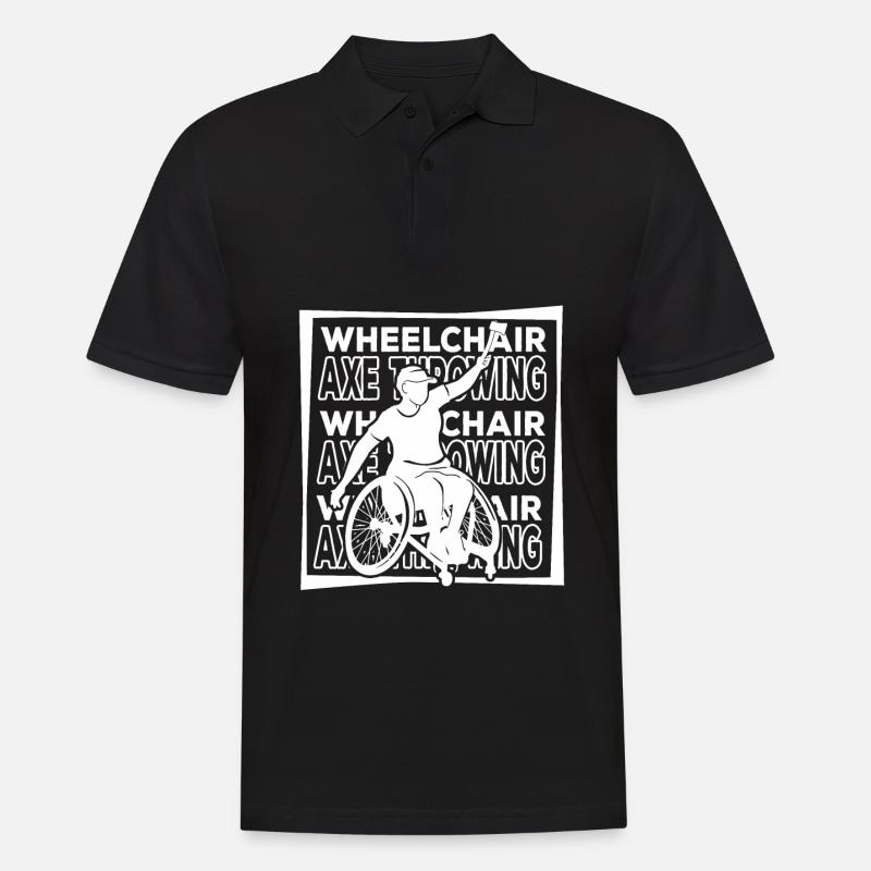 Axtwerfen Axtwerfer Rollstuhl - Männer Poloshirt - Schwarz