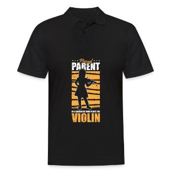 Violine Geige Elternteil - Männer Poloshirt - Schwarz - Vorne - Kai (181cm)