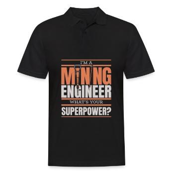 Ingénieur Superpuissance Ingénieur Minier - Polo Homme - noir - Devant - Kai (181cm)