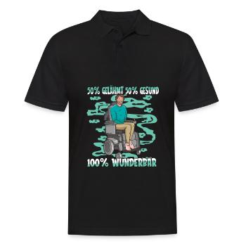 Rollstuhl Rollstuhlfahrer Perfekt - Männer Poloshirt - Schwarz - Vorne - Kai (181cm)