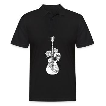 Guitare électrique crâne de guitare électrique - Polo Homme - noir - Devant - Kai (181cm)