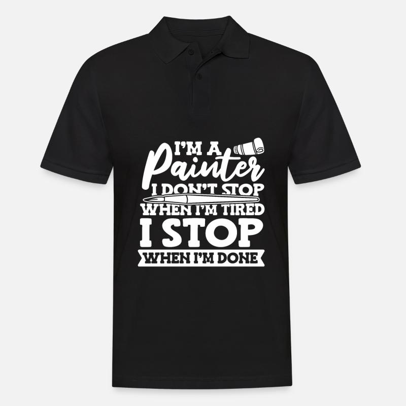 painter painter humor - Men's Polo Shirt - black