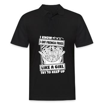 French Fries Fries Girl - Men's Polo Shirt - black - Front - Kai (181cm)