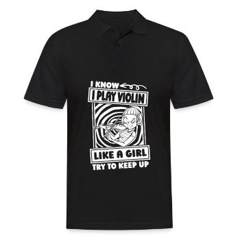 violin fiddle girl - Men's Polo Shirt - black - Front - Kai (181cm)