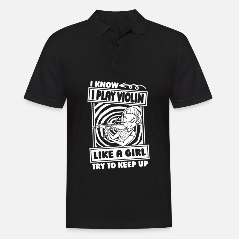 Violine Geige Mädchen - Männer Poloshirt - Schwarz