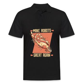 Robotique Ai Robot Drôle - Polo Homme - noir - Devant - Kai (181cm)