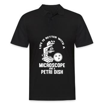Biologie Biologe Mikroskop - Männer Poloshirt - Schwarz - Vorne - Kai (181cm)