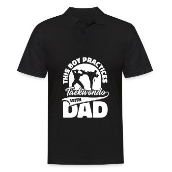 Fils de taekwondo Père de taekwondo - Polo Homme - noir - Devant - Kai (181cm)