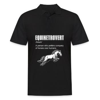 Horse Equestrian Sports Fun Endurance Riding - Men's Polo Shirt - black - Front - Kai (181cm)