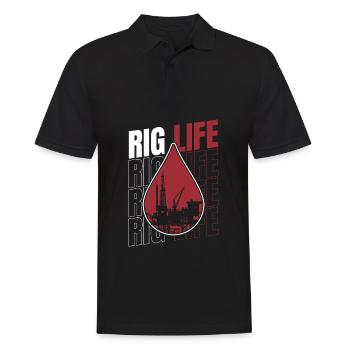 Ölfeld Bohrinsel Anlage Rig Life - Männer Poloshirt - Schwarz - Vorne - Kai (181cm)