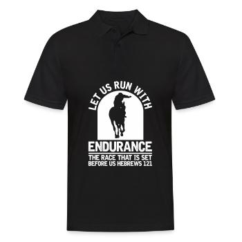 Horse Equestrian Christian Endurance Riding - Men's Polo Shirt - black - Front - Kai (181cm)