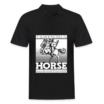 Pferd Reitsport Humor Ausdauerreiten - Männer Poloshirt - Schwarz - Vorne - Kai (181cm)