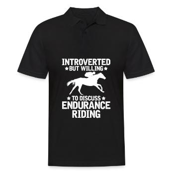 Horse Equestrian Sports Fun Endurance Riding - Men's Polo Shirt - black - Front - Kai (181cm)