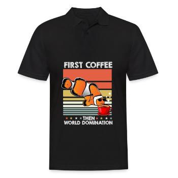 Clownfisch Sonnenbrille Kaffee - Männer Poloshirt - Schwarz - Vorne - Kai (181cm)