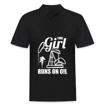 Ölfeld Bohrinsel Mädchen - Männer Poloshirt - Schwarz - Vorne - Kai (181cm)