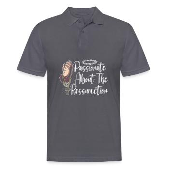 Christ Christianity Resurrection - Men's Polo Shirt - charcoal grey - Front - Nico (186cm)