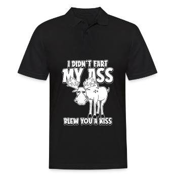 Moose Funny I Didn't Fart My Butt Blew You A Kiss - Men's Polo Shirt - black - Front - Kai (181cm)