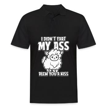 Schaf Lustig - Männer Poloshirt - Schwarz - Vorne - Kai (181cm)