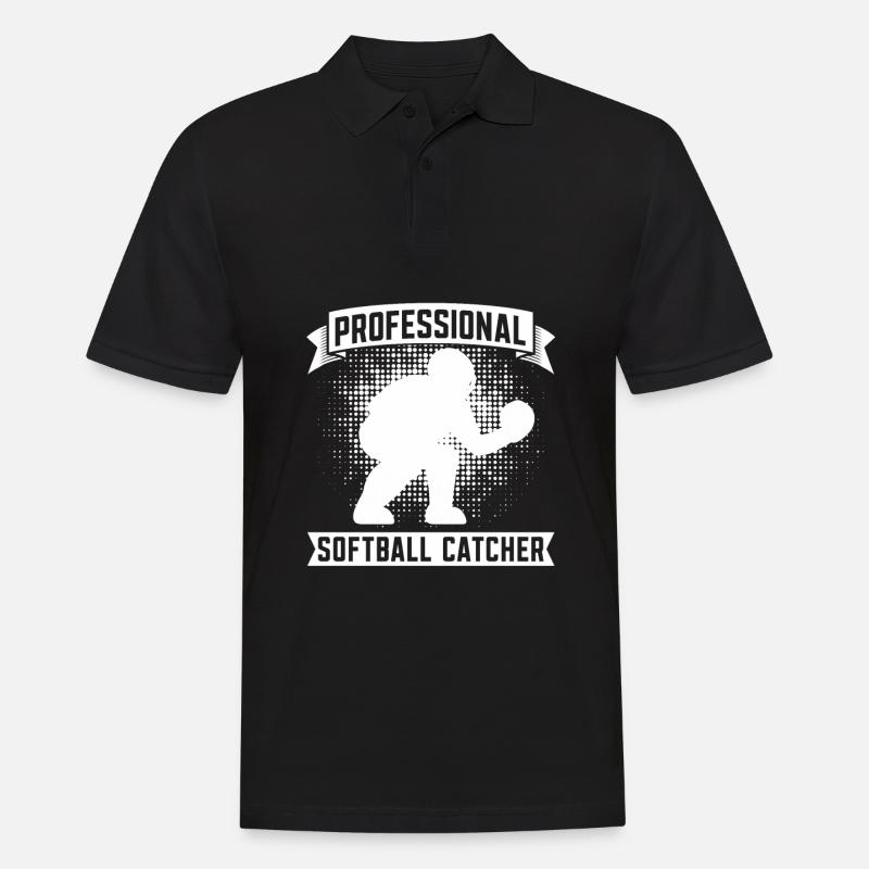 Softball Fänger - Männer Poloshirt - Schwarz