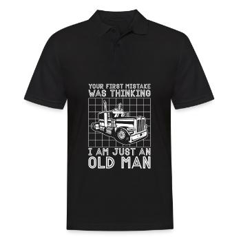 Lkw Fahrer Trucker Lastwagenfahrer Alter Mann - Männer Poloshirt - Schwarz - Vorne - Kai (181cm)