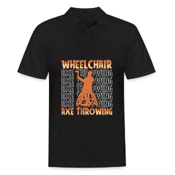 Axtwerfen Axtwerfer Rollstuhl - Männer Poloshirt - Schwarz - Vorne - Kai (181cm)